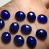10 pcs - 10x12 mm Oval Rose Cut Cabochon Faceted - Dark Purple Amethyst CHALCEDONY - Gorgeous Nice Purple Sparkle